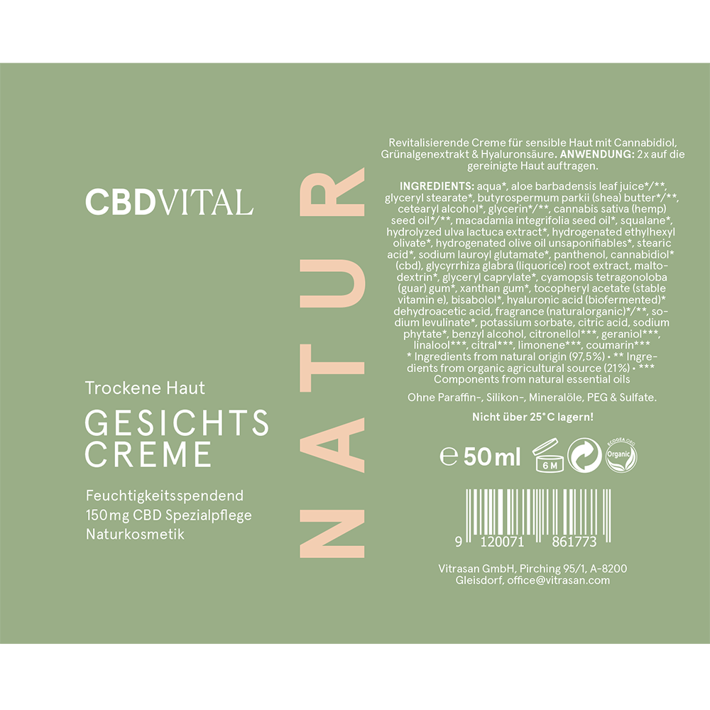 CBD Gesichtscreme für trockene Haut