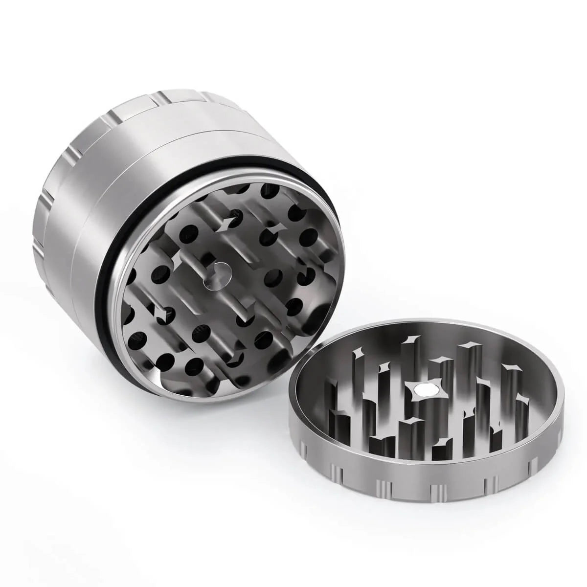 Granny’s Edelstahl Grinder 4-teilig – 63mm aufgeklappt