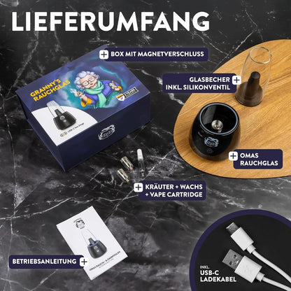 Granny’s Weed Elektrische Bong – Stylisches Rauchglas mit Power Lieferumfang