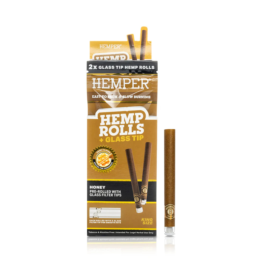 HEMPER - King Size Hemp Rolls + Glass Tip Honey