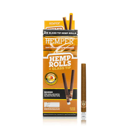 HEMPER - King Size Hemp Rolls + Glass Tip Mango