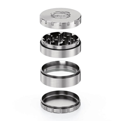 Granny’s Edelstahl Grinder 4-teilig – 63mm auseinander gebaut